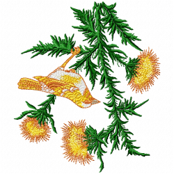 Flowers And Tree Embroidery Design 1